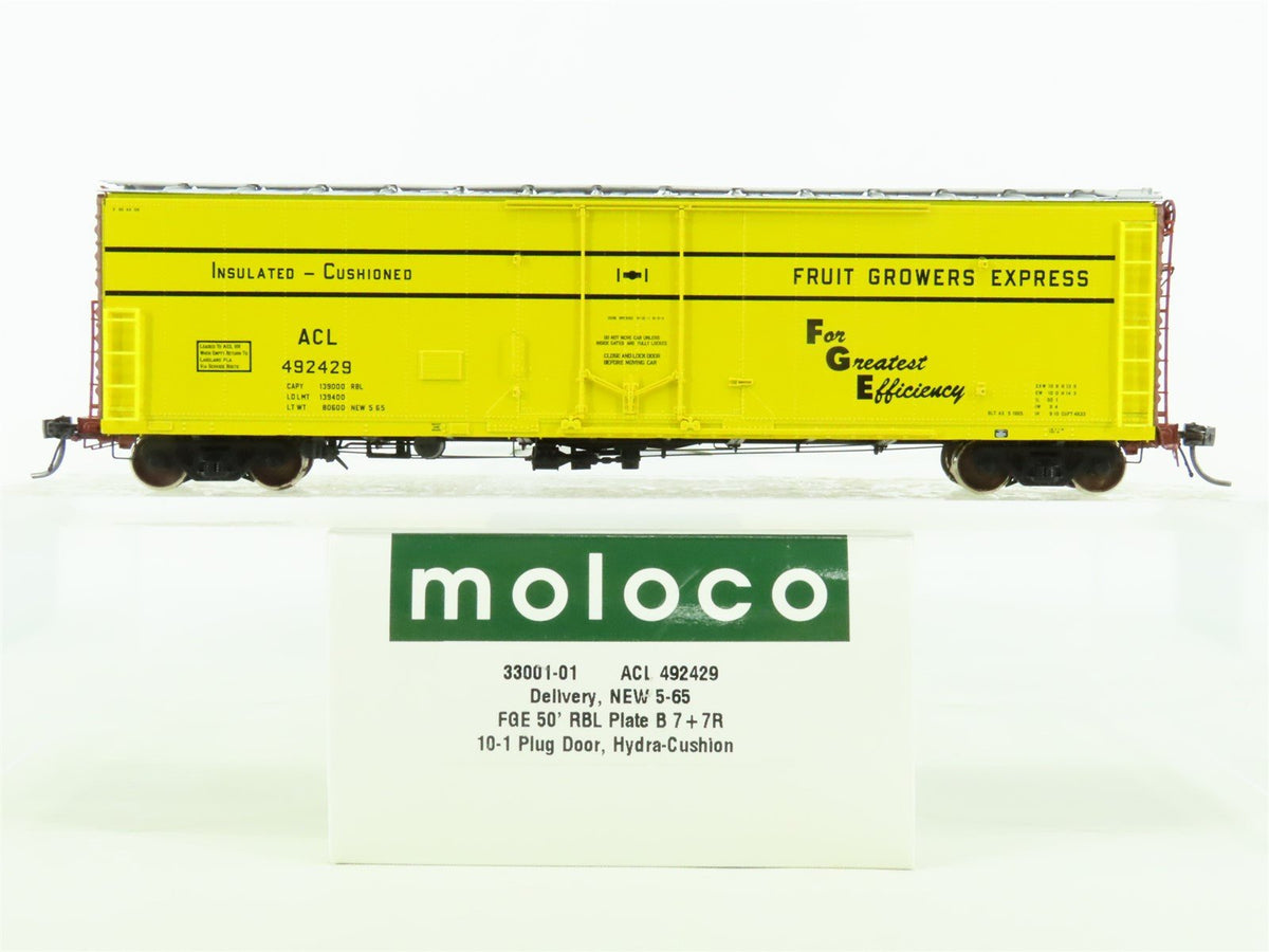 HO Scale Moloco 33001-01 ACL FGE Fruit Growers Express 50&#39; Box Car #492429