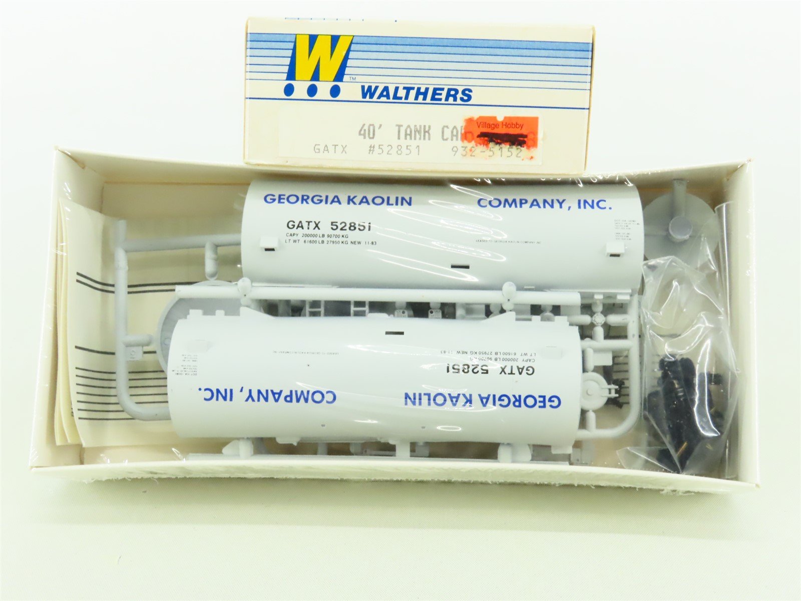 HO Scale Walthers Kit #932-5152 GATX Georgia Kaolin 40' Tank Car #52851