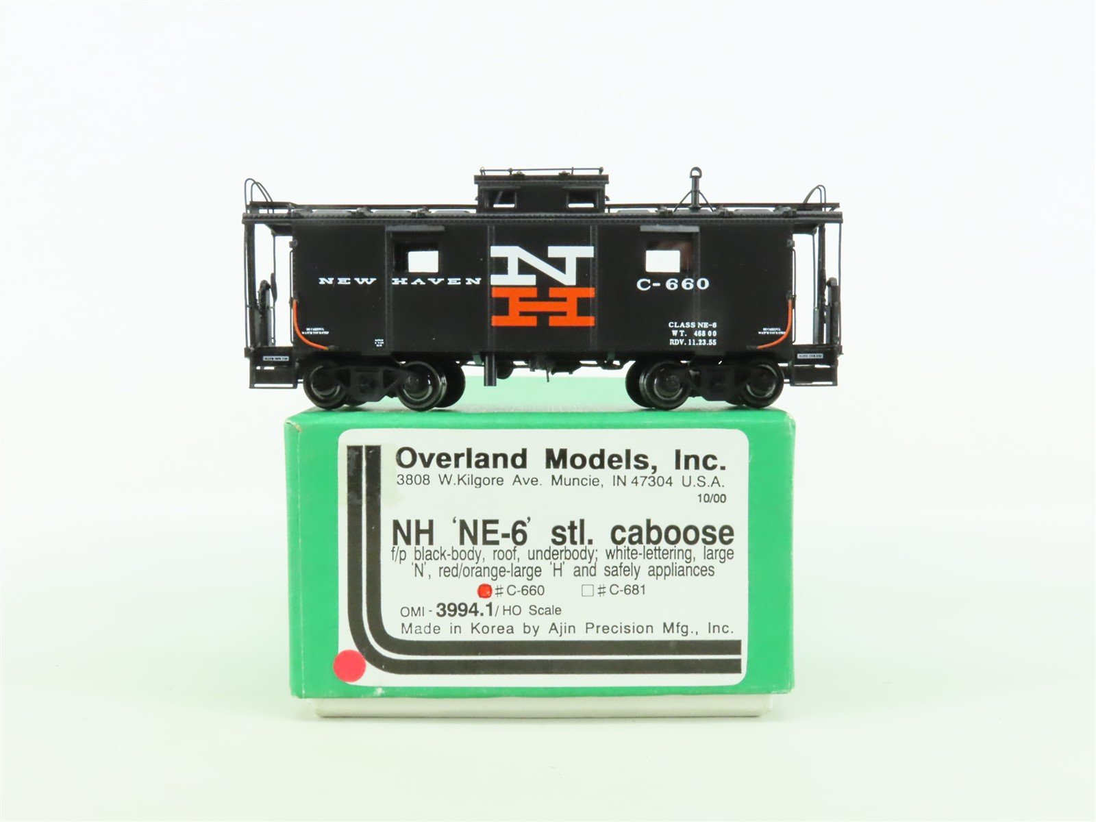 HO Scale Overland Models OMI-3994.1 BRASS NE Hew Haven NE-6 Caboose #C-660