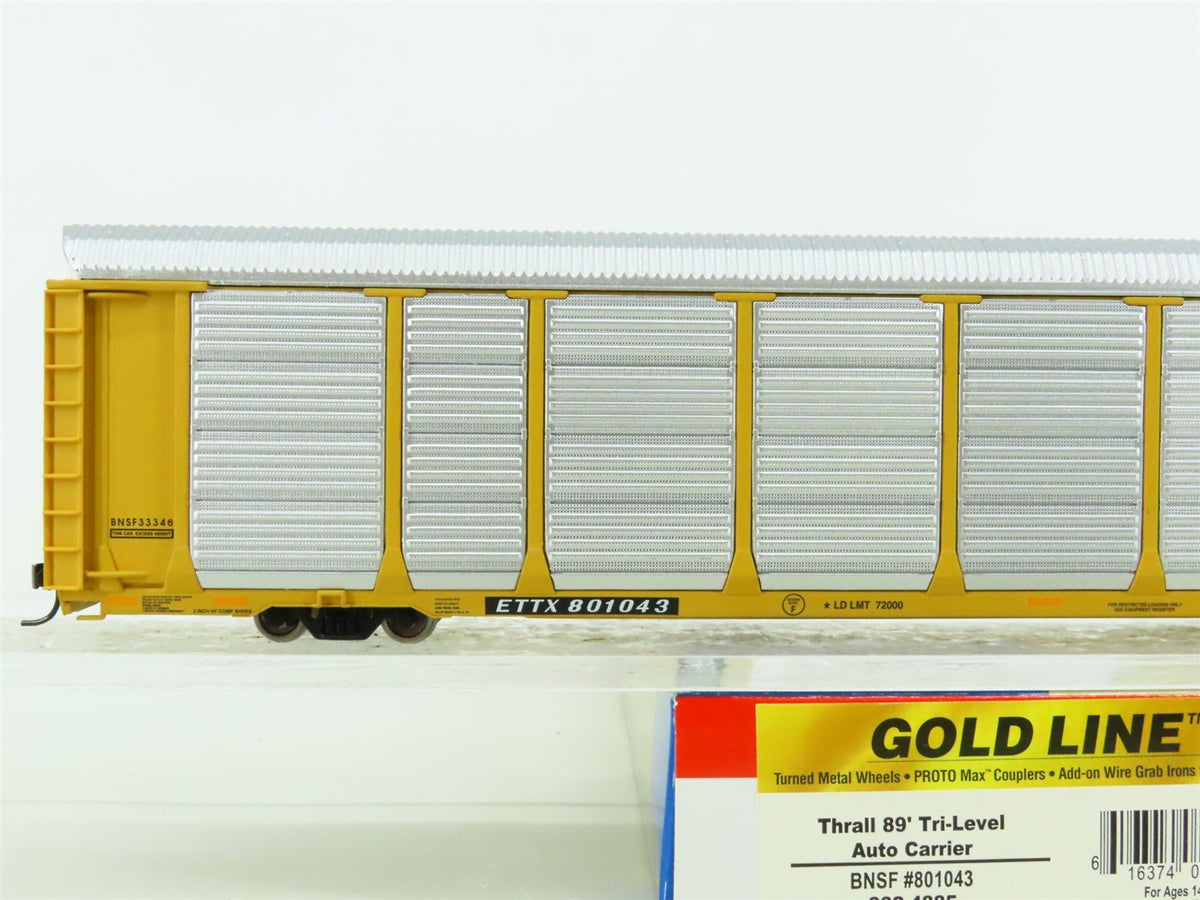 HO Walthers Gold Line #932-4885 ETTX TTX BNSF Thrall 89&#39; Tri-Level Auto Carrier