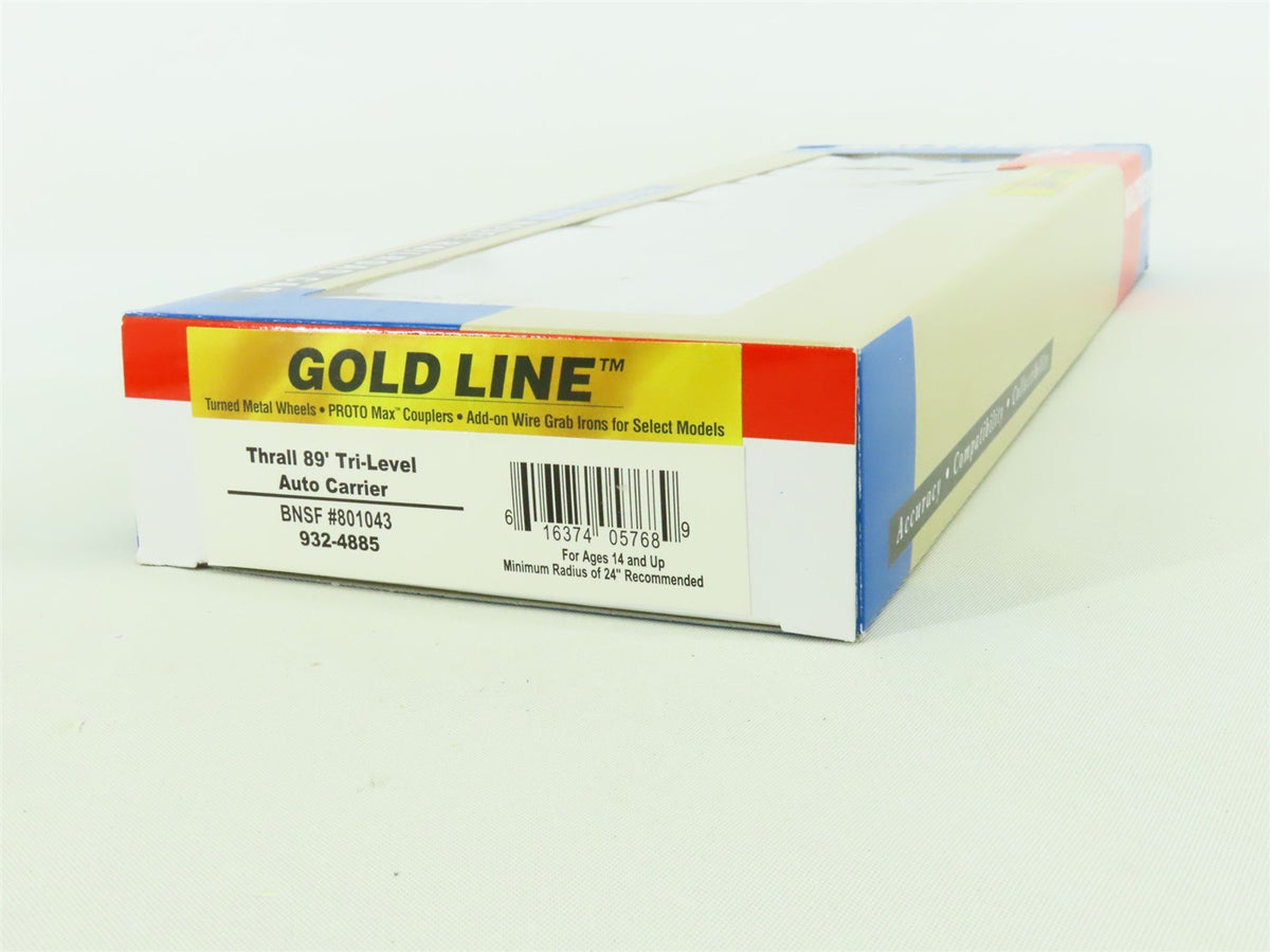 HO Walthers Gold Line #932-4885 ETTX TTX BNSF Thrall 89&#39; Tri-Level Auto Carrier