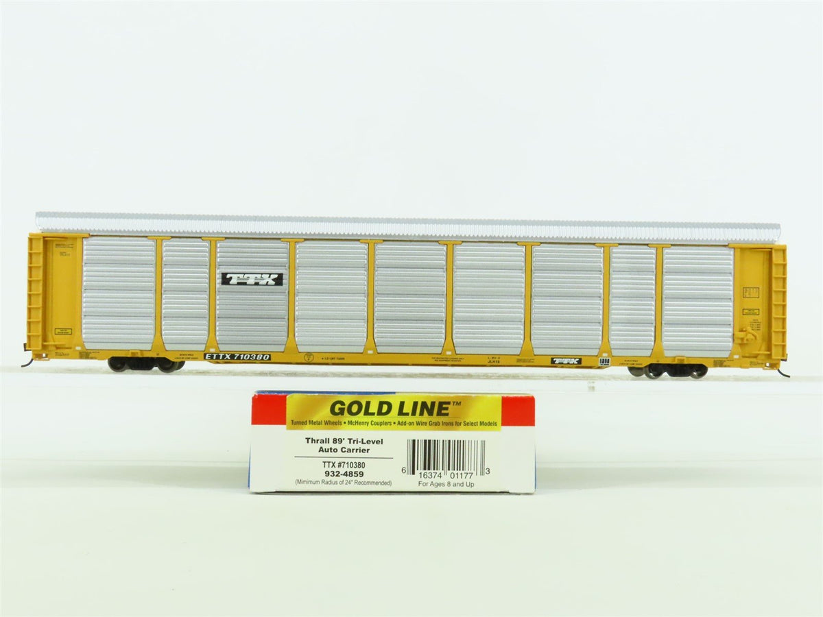 HO Walthers Gold Line 932-4859 ETTX TTX Thrall 89&#39; Tri-Level Auto Carrier 710380