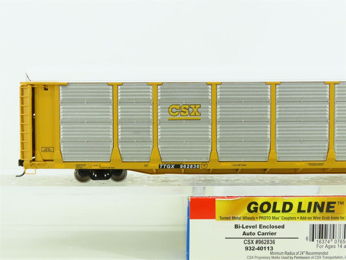 HO Walthers Gold Line #932-40113 TTGX CSX Bi-Level Enclosed Auto Carrier #962836