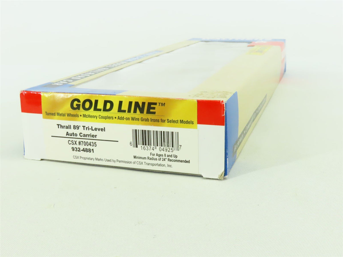 HO Walthers Gold Line 932-4881 ETTX CSX Thrall 89&#39; Tri-Level Auto Carrier 700435