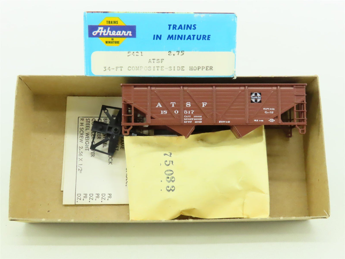 HO Scale Athearn Kit #5421 ATSF Santa Fe 34&#39; 2-Bay Composite Side Hopper #180517