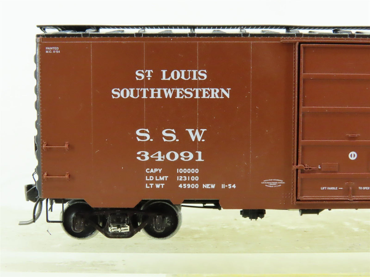 HO Kadee #4902 SSW Cotton Belt Blue Streak 40&#39; Boxcar #34091 - Custom Weathered