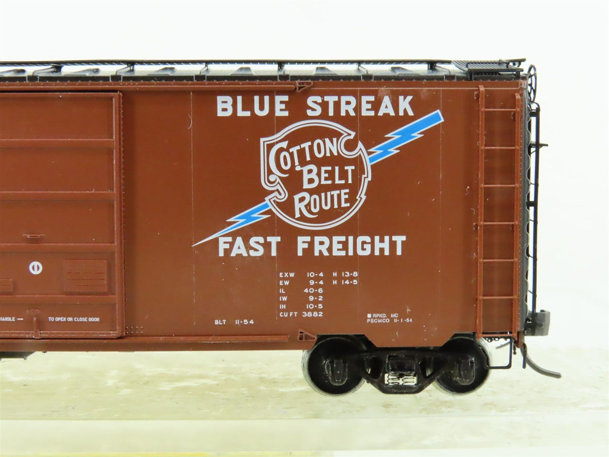 HO Kadee #4902 SSW Cotton Belt Blue Streak 40&#39; Boxcar #34091 - Custom Weathered