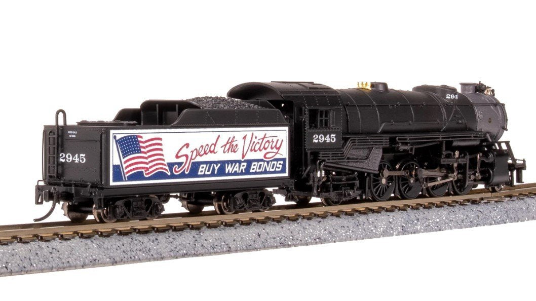 N Broadway BLI 7842 War Bonds Billboard 2-8-2 Heavy Mikado Steam 2945 w/Paragon4