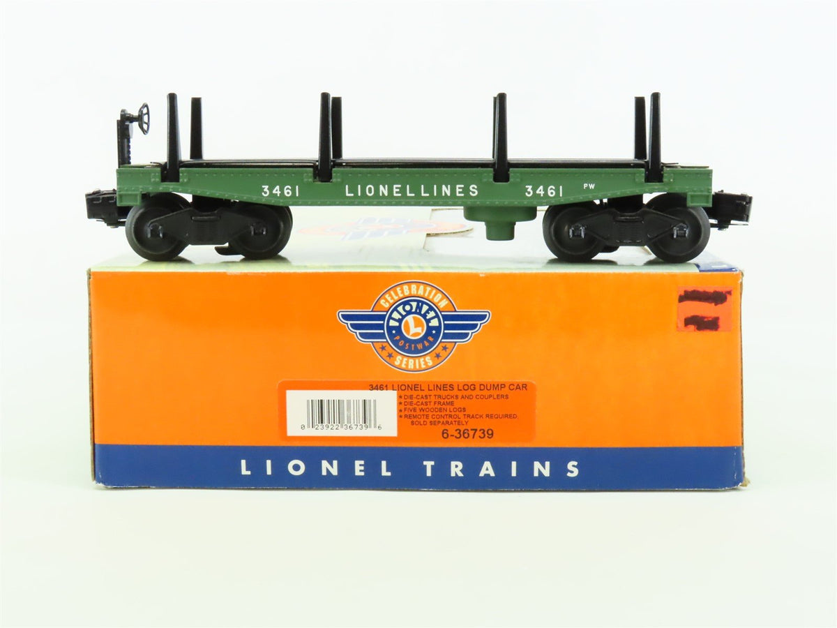 O Gauge 3-Rail Lionel 6-36739 Lionel Lines Operating Log Dump Car #3461