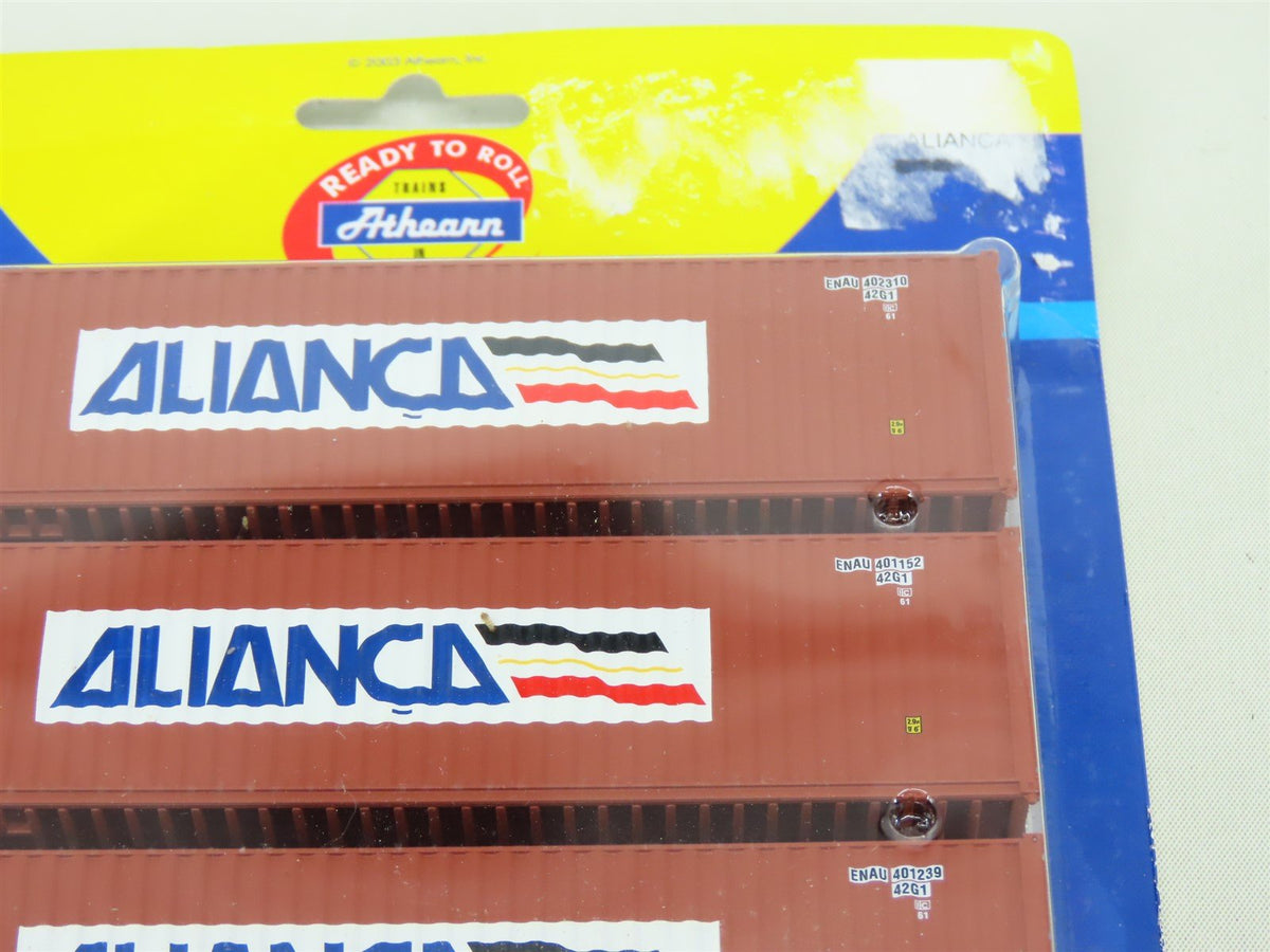 HO 1/87 Scale Athearn 2811 ALIANCA 40&#39; Corrugated &quot;Dry Box&quot; Container 3-Pack