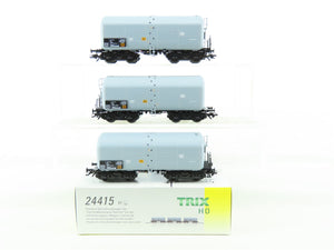 HO Scale Trix 24415 DB German Era IV Fuel Oil Maintenance Tank Cars 3-Pack