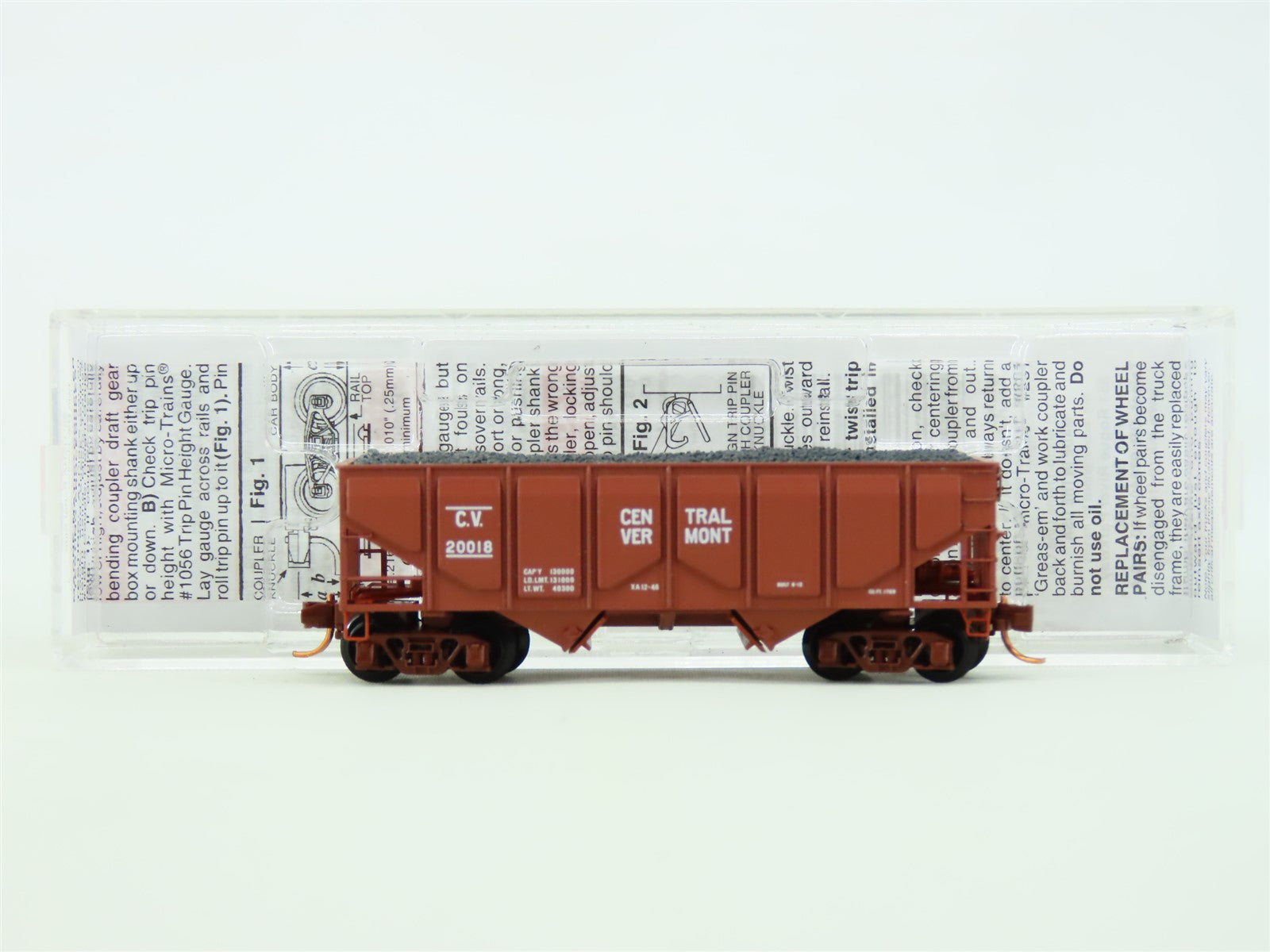 N Scale Micro-Train MTL 085 00 060 CV Central Vermont 2-Bay Hopper w/ Load 20018