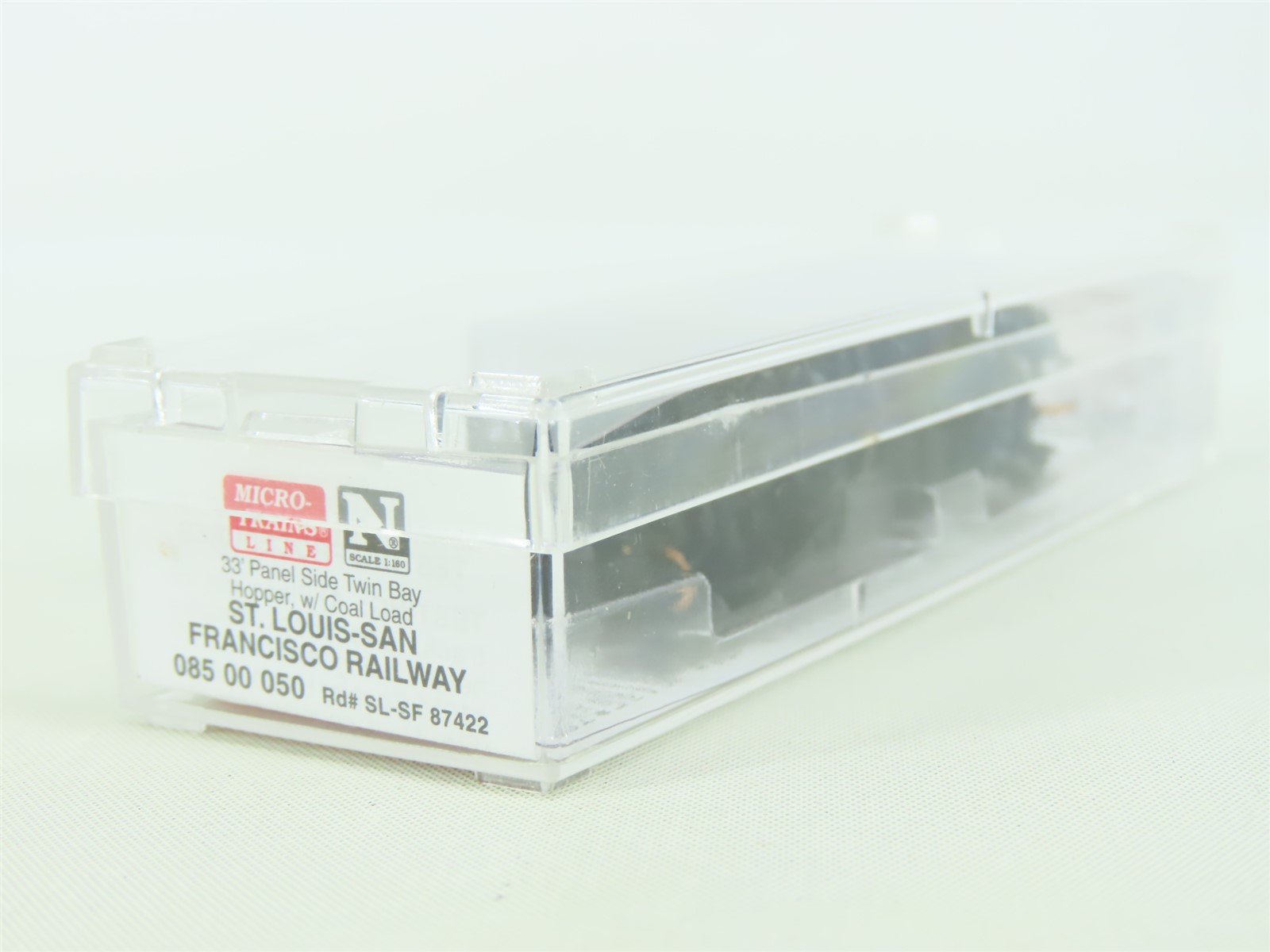 N Scale Micro-Train MTL 085 00 050 SL-SF Frisco 2-Bay Hopper #87422 w/ Coal Load