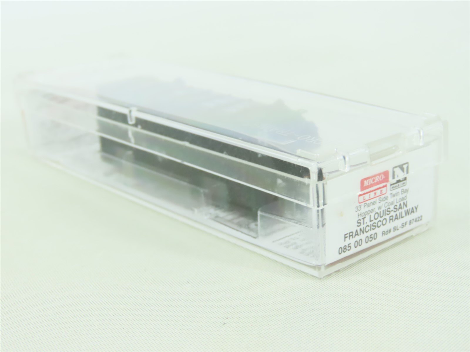 N Scale Micro-Train MTL 085 00 050 SL-SF Frisco 2-Bay Hopper #87422 w/ Coal Load