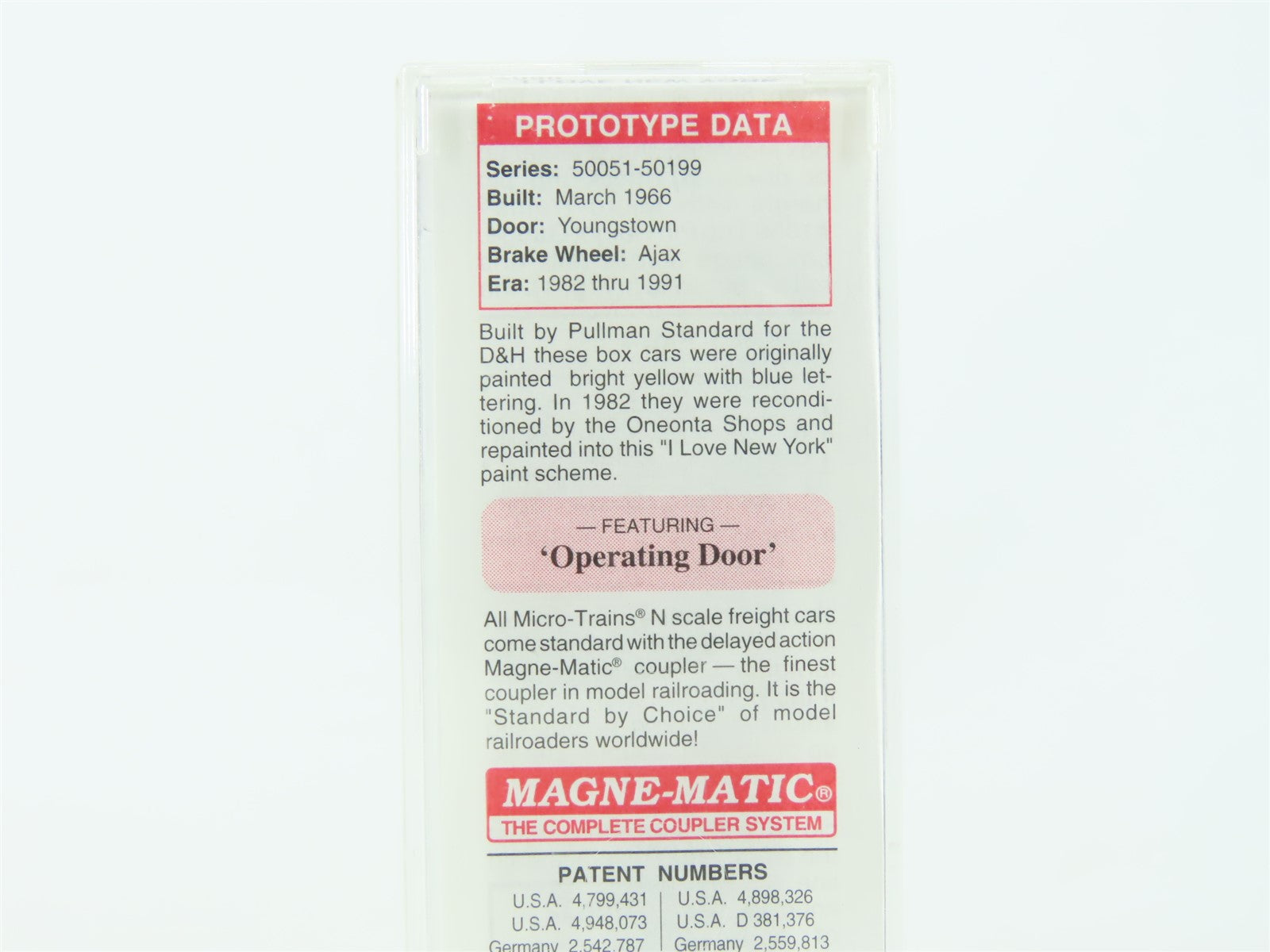 N Scale Micro-Train MTL 77080 DHNY Delaware & Hudson I Love NY Box Car #50137