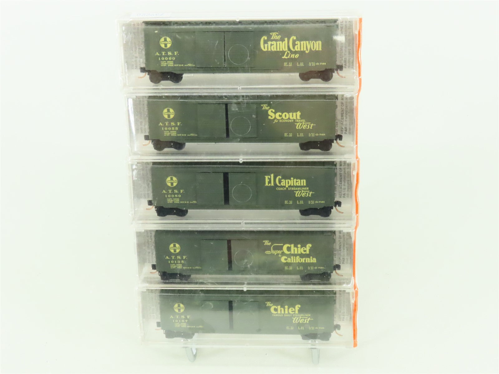 N Micro-Trains MTL #34262 ATSF Map & Slogan Series 40' Box Car 5-Pack - SEALED