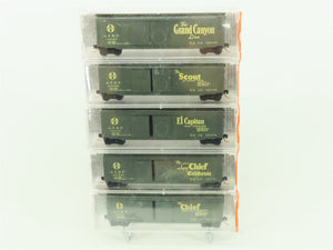 N Micro-Trains MTL #34262 ATSF Map & Slogan Series 40' Box Car 5-Pack - SEALED