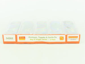 N Micro-Trains MTL #34262 ATSF Map & Slogan Series 40' Box Car 5-Pack - SEALED