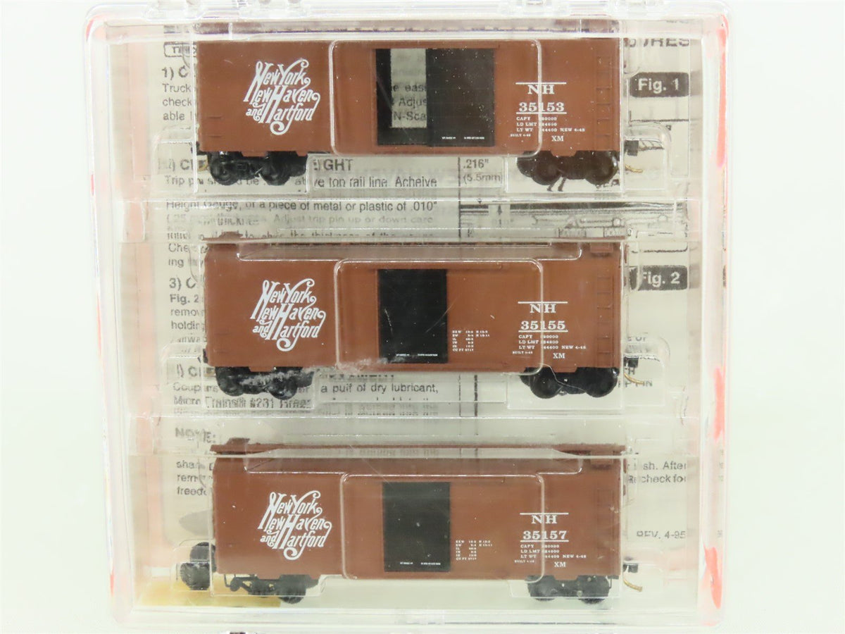 N Micro-Trains MTL #20029-2 NH New York, New Haven &amp; Hartford 40&#39; Box Car 3-Pk.