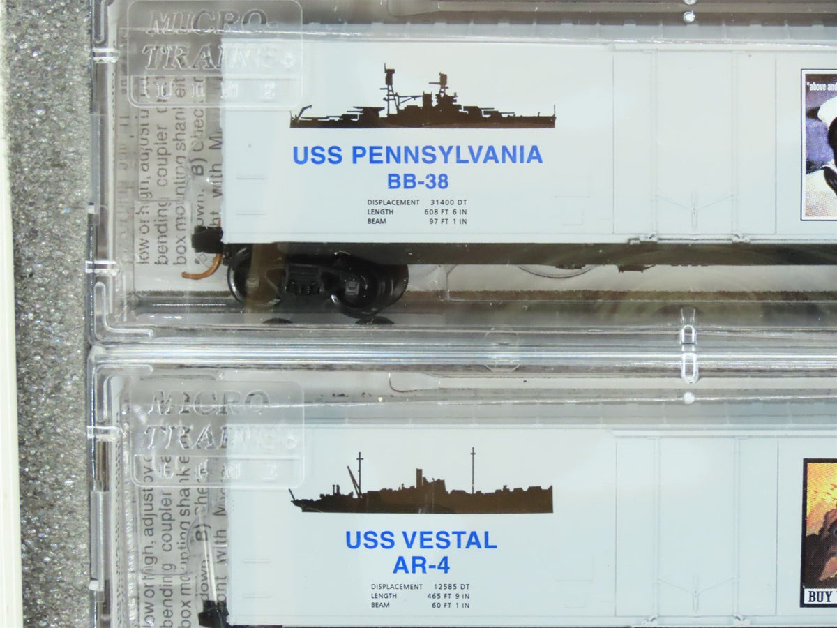 N Micro-Trains MTL 99321060 Battleship Row Pearl Harbor Box Car Set #2 w/ COA