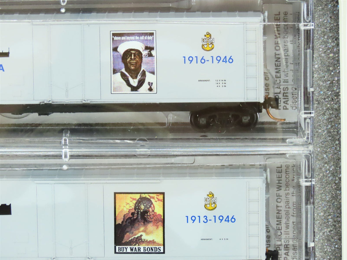 N Micro-Trains MTL 99321060 Battleship Row Pearl Harbor Box Car Set #2 w/ COA