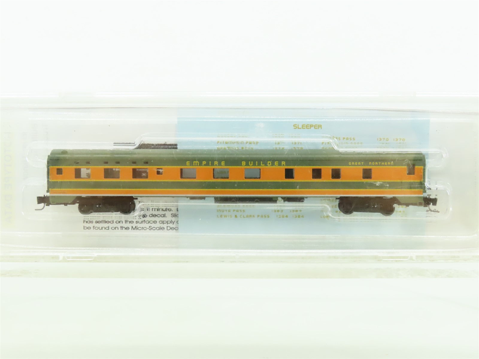 Z Scale Micro-Trains MTL #55000030 GN Empire Builder Sleeper Passenger w/ Decals