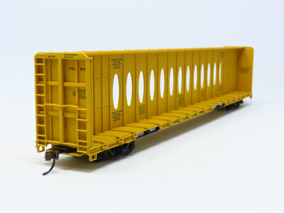 HO Scale Walthers #932-4127 TTZX Trailer Train 72&#39; Centerbeam Flat Car #86377