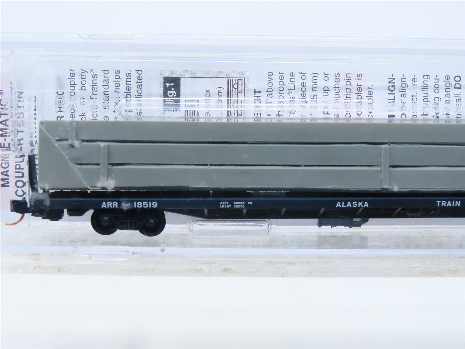 N Scale Micro-Trains MTL 07100080 ARR Alaska Railroad Flat Car w/ Load #18519