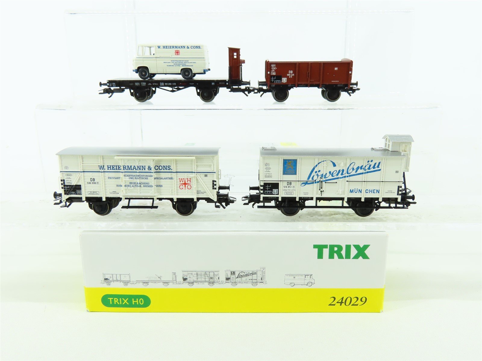 HO Trix 24029 DB German Era III "Ship's Provisions" Freight 4-Car Set w/Van