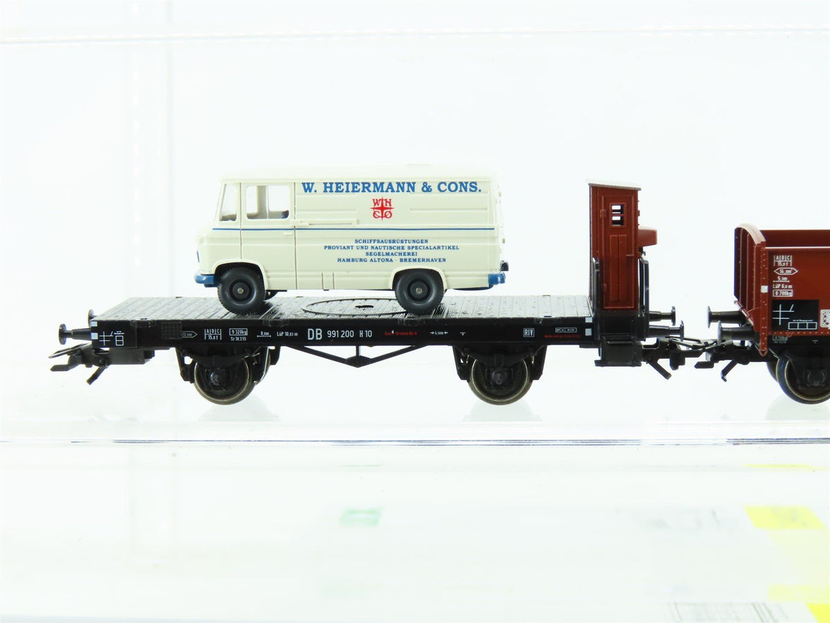 HO Trix 24029 DB German Era III &quot;Ship&#39;s Provisions&quot; Freight 4-Car Set w/Van