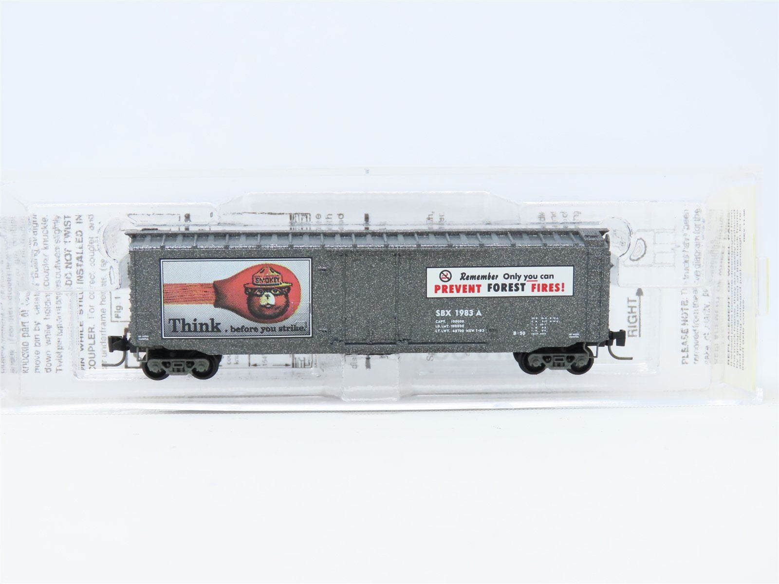 Z Scale Micro-Trains MTL 50700350 SBX Smokey Bear Fire Prevention Box Car #1983A