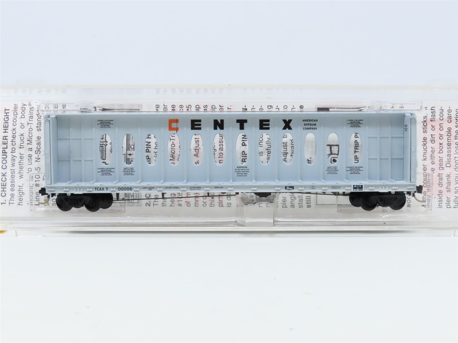 N Scale Micro-Trains MTL 53040 TCAX Centex 60' 8" Bulkhead Flat Car #700006