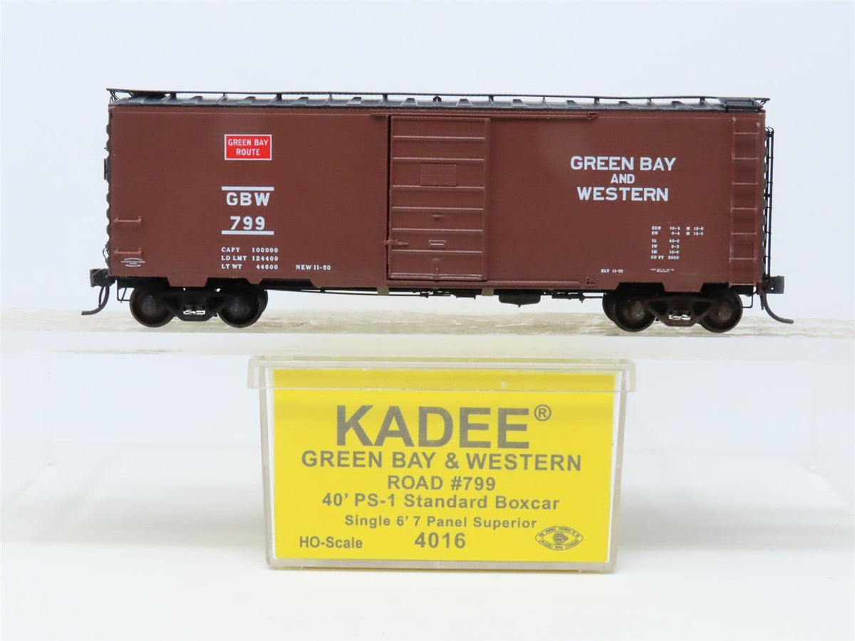 HO Scale Kadee #4016 GBW Green Bay Route 40&#39; PS-1 Single Door Box Car #799