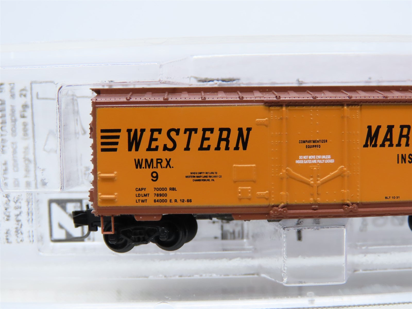 Z Scale Micro-Trains MTL 50200212 WMRX Western Maryland Plug Door 40' Boxcar #9