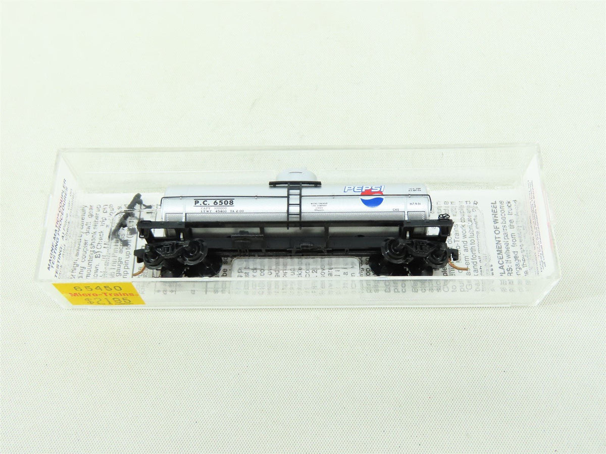 N Scale Micro-Trains MTL 65450 PC Pepsi Cola 39&#39; Single Dome Tank Car #6508