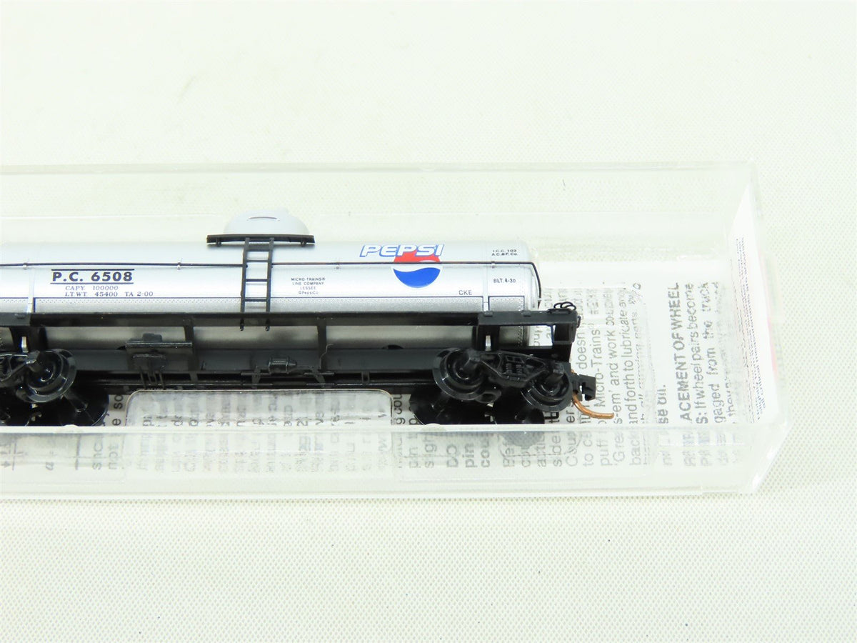 N Scale Micro-Trains MTL 65450 PC Pepsi Cola 39&#39; Single Dome Tank Car #6508