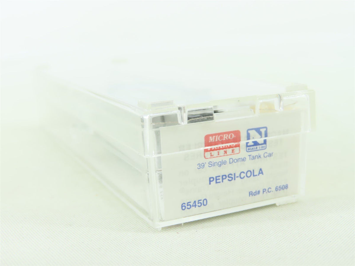 N Scale Micro-Trains MTL 65450 PC Pepsi Cola 39&#39; Single Dome Tank Car #6508