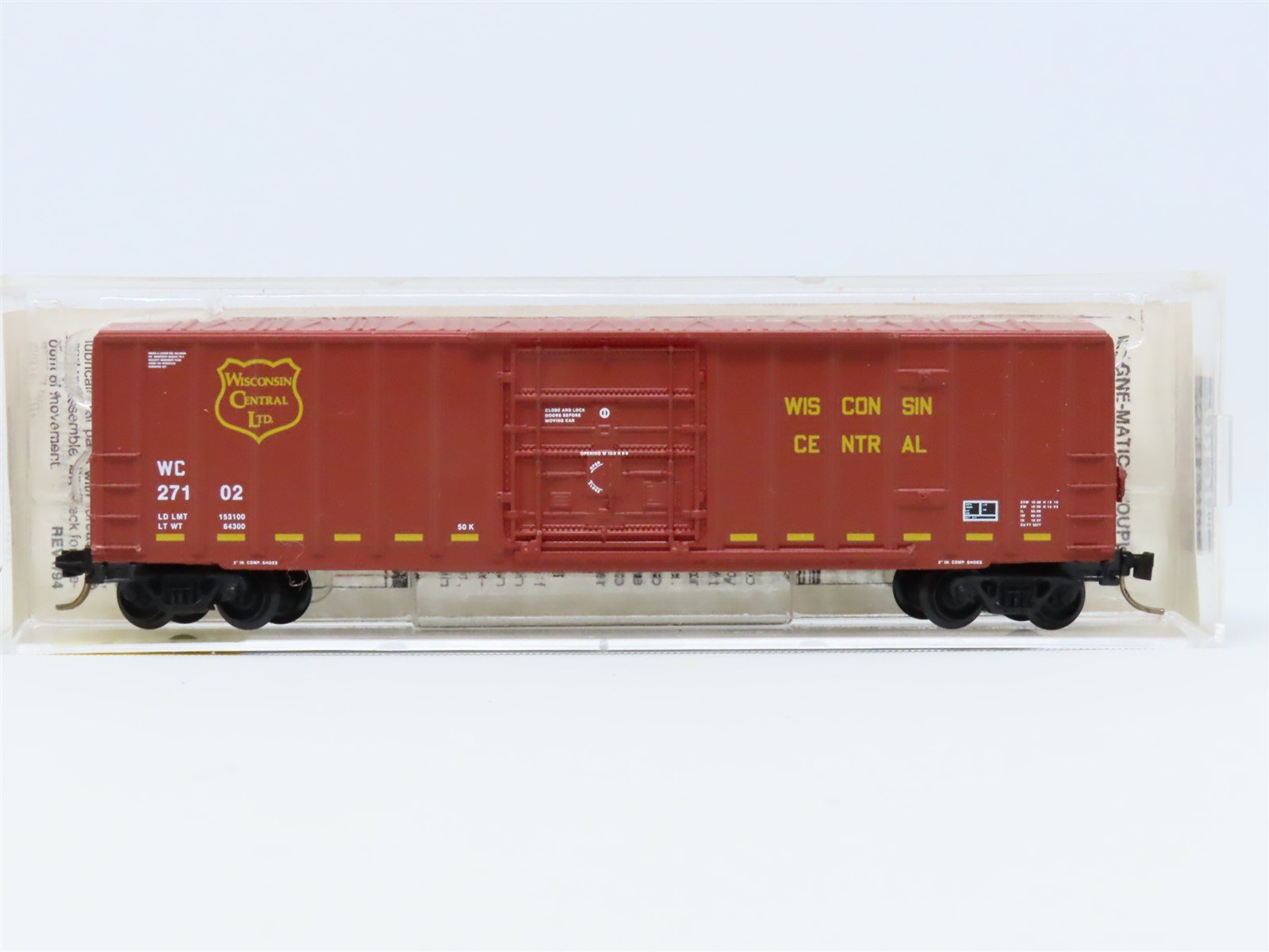 N Scale Micro-Trains MTL 27200 WC Wisconsin Central 50' Rib Side Box Car #27102