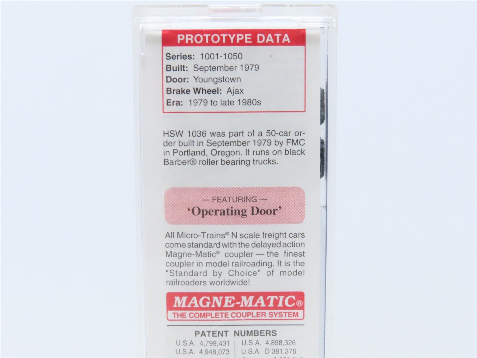 N Micro-Trains MTL 25640 HSW Helena Southwestern 50' Rib Side Box Car #1036