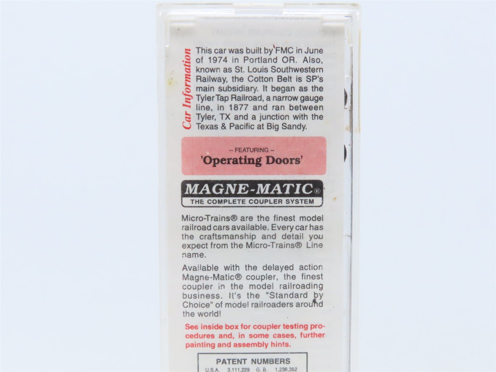 N Scale Micro-Trains MTL 30060 SSW Cotton Belt 50' Hydra-Cushion Box Car #67317