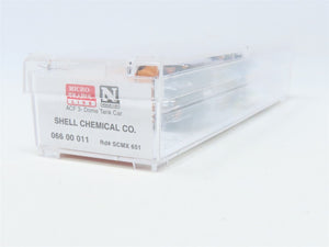 N Scale Micro-Trains MTL 06600011 SCMX Shell Chemical ACF 3-Dome Tank Car #651