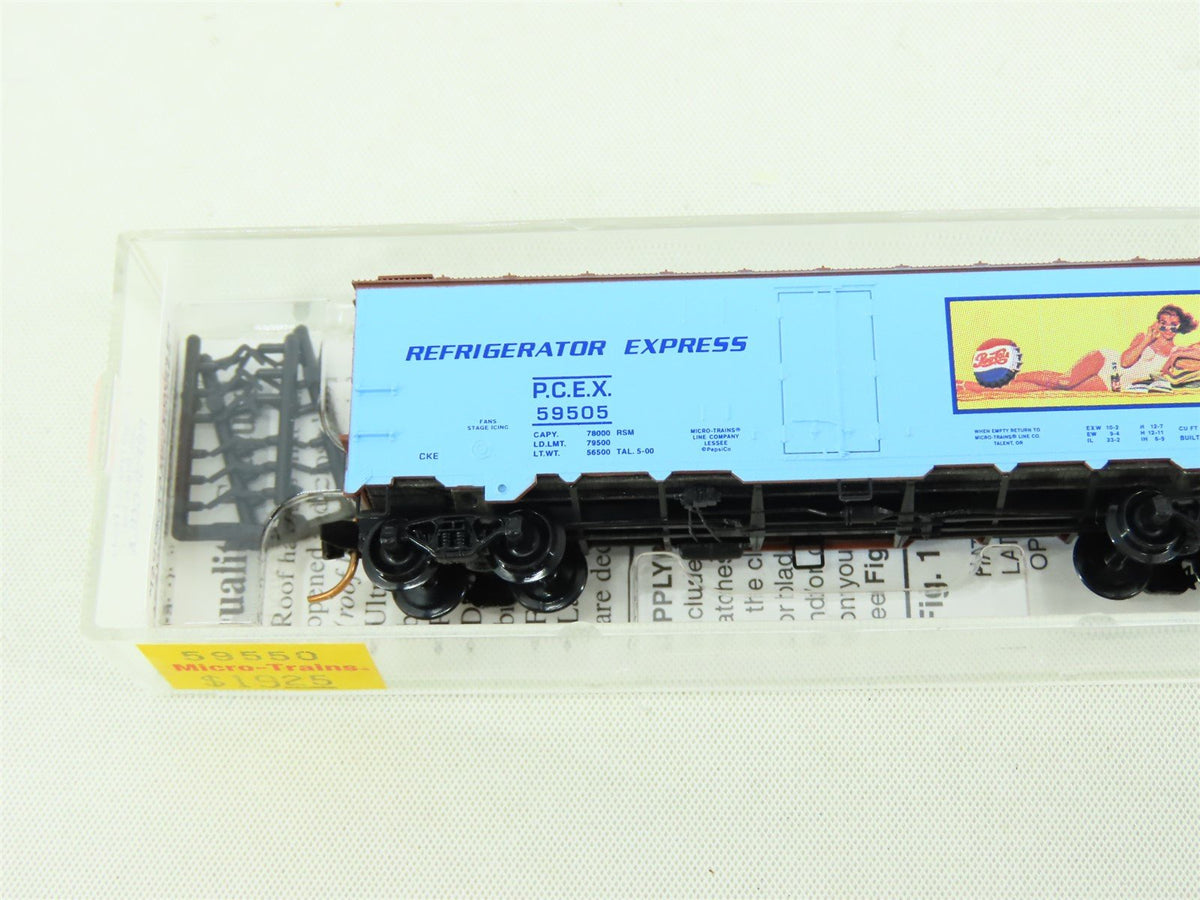 N Scale Micro-Trains MTL #59550 PCEX Pepsi-Cola 40&#39; Steel Side Ice Reefer #59505