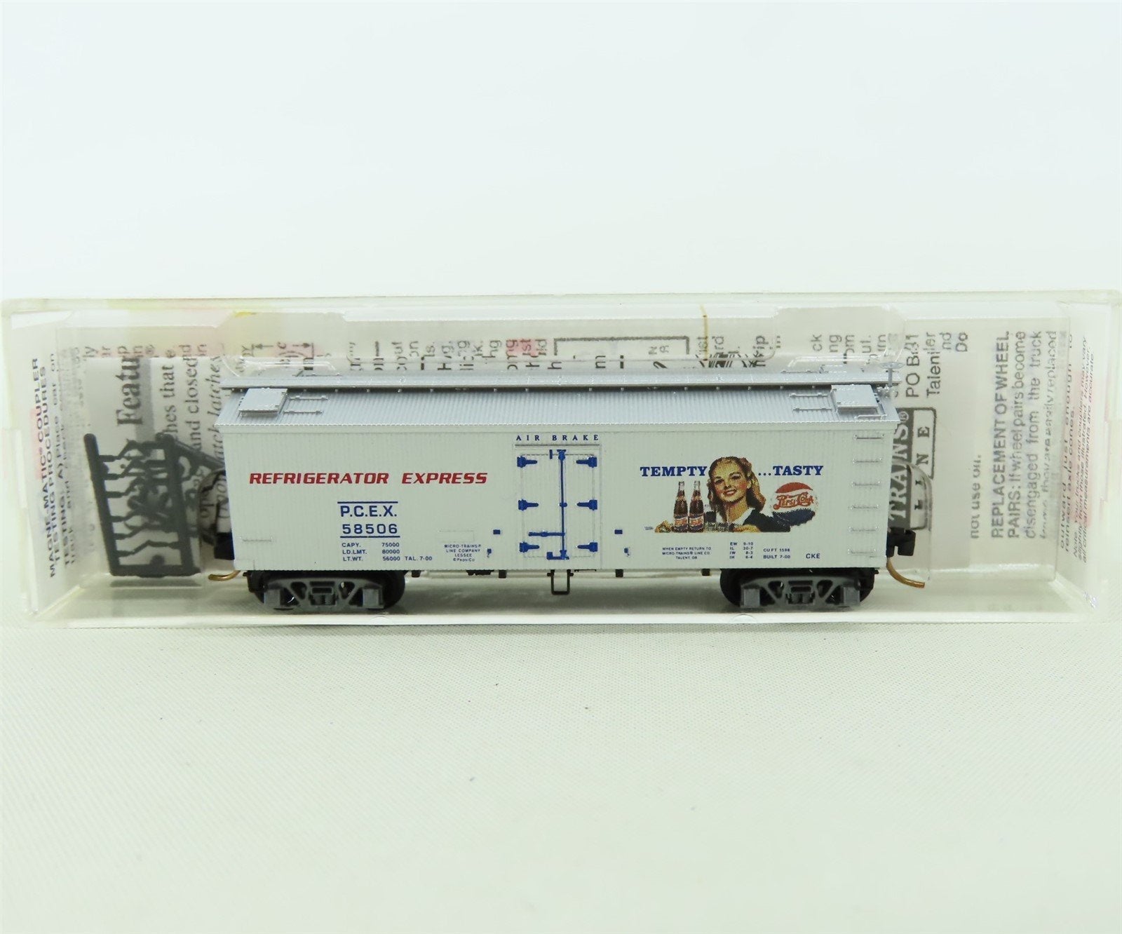 N Scale Micro-Trains MTL #58560 PCEX Pepsi-Cola 40' Steel Side Ice Reefer #58506