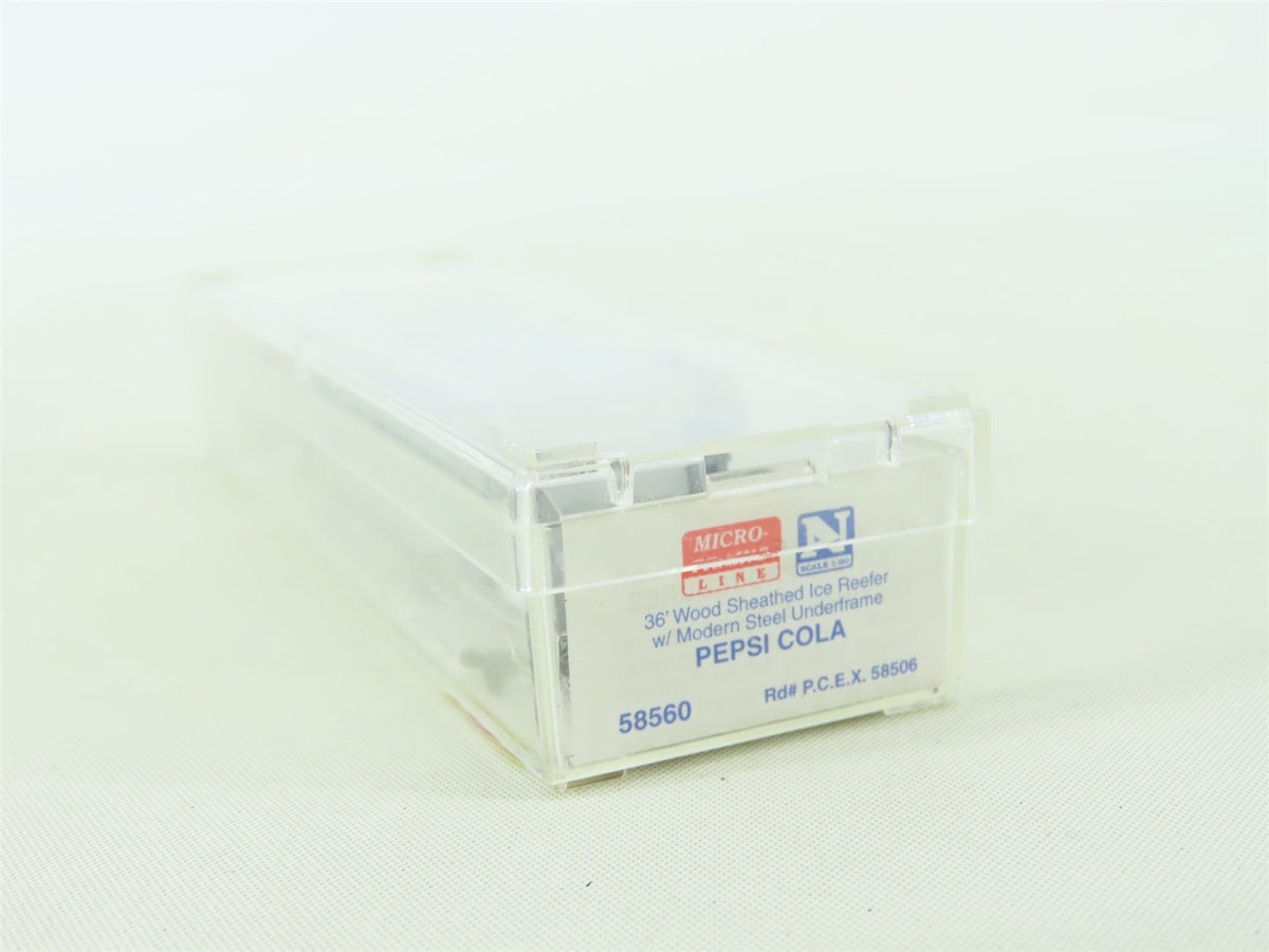 N Scale Micro-Trains MTL #58560 PCEX Pepsi-Cola 40&#39; Steel Side Ice Reefer #58506