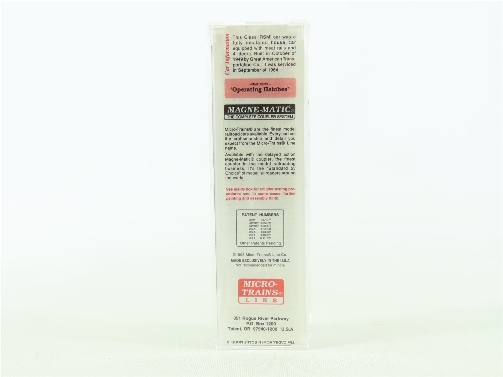 N Scale Micro-Trains MTL #59530 URTX Black Hills Packing Co. 40' Reefer #72722