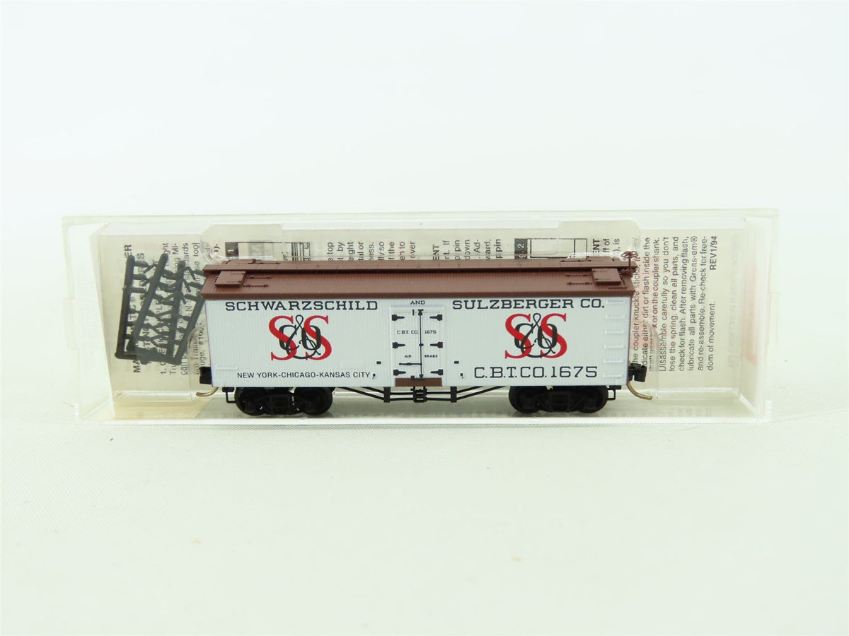 N Scale Micro-Trains MTL #58020 CBTCO Schwarzchild &amp; Sulzberger 36&#39; Reefer #1675