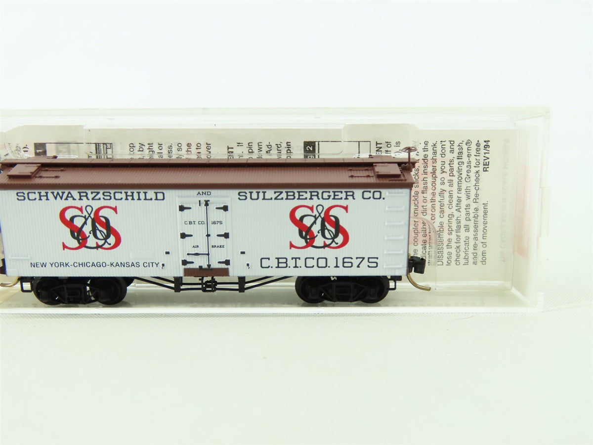 N Scale Micro-Trains MTL #58020 CBTCO Schwarzchild &amp; Sulzberger 36&#39; Reefer #1675
