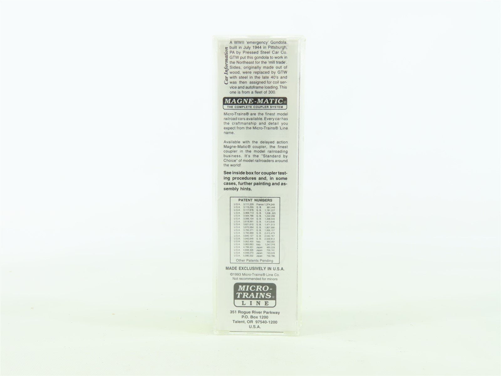 N Scale Micro-Trains MTL #63010 GTW Grand Trunk Western 50' Gondola #145457