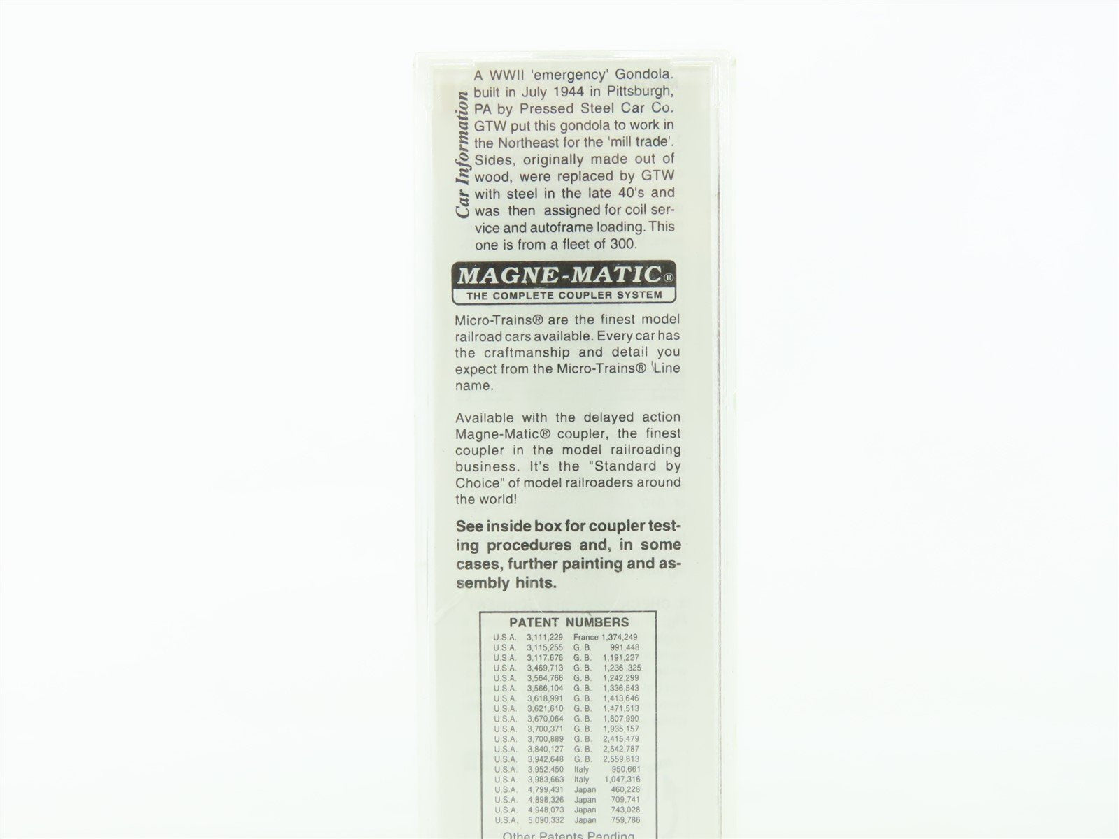 N Scale Micro-Trains MTL #63010 GTW Grand Trunk Western 50' Gondola #145457