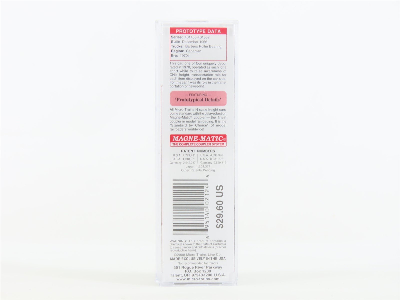 N Micro-Trains MTL 03800460 CN Canadian National 